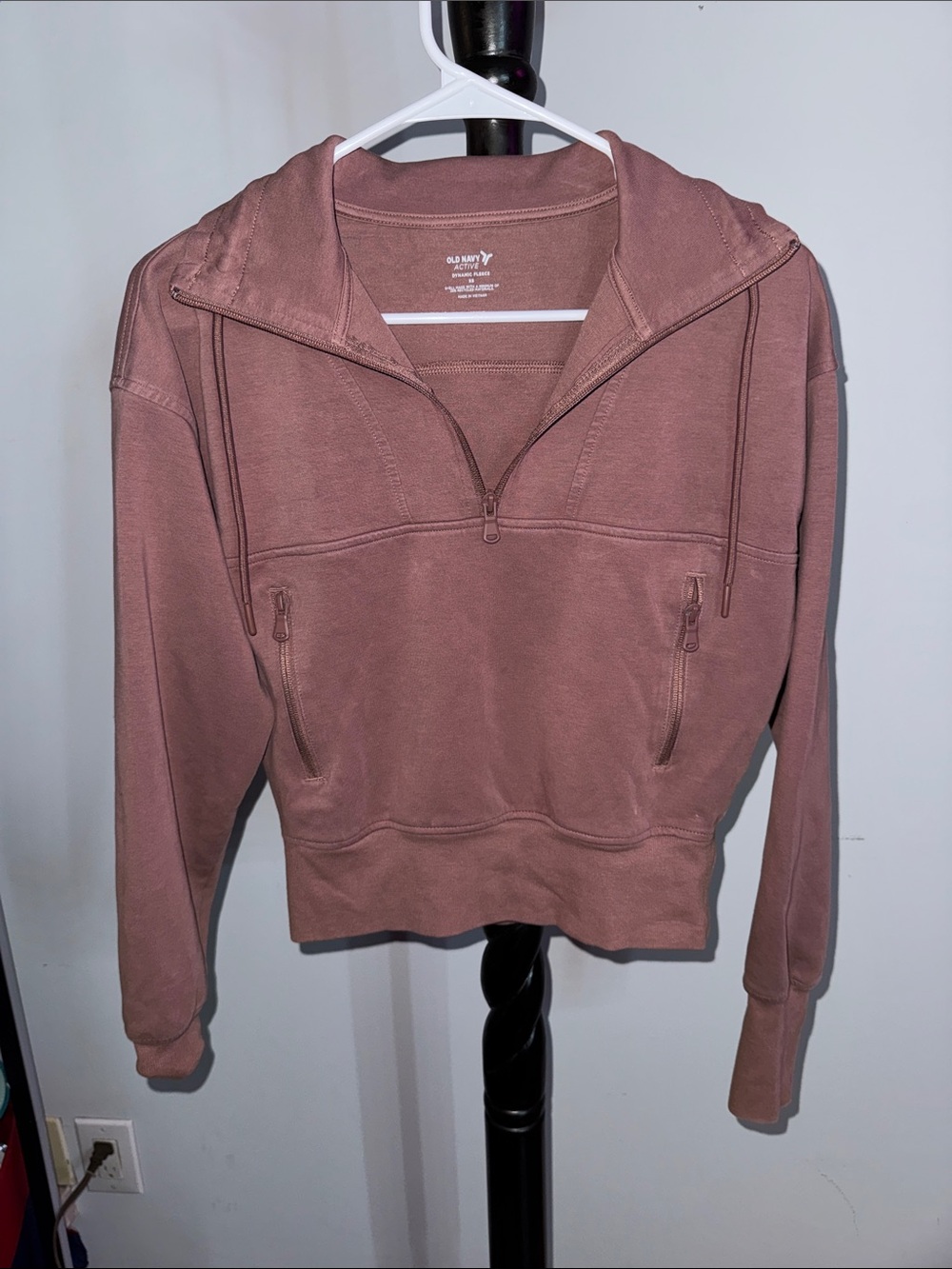 Old Navy Mauve Quarter-Zip Pullover Hoodie